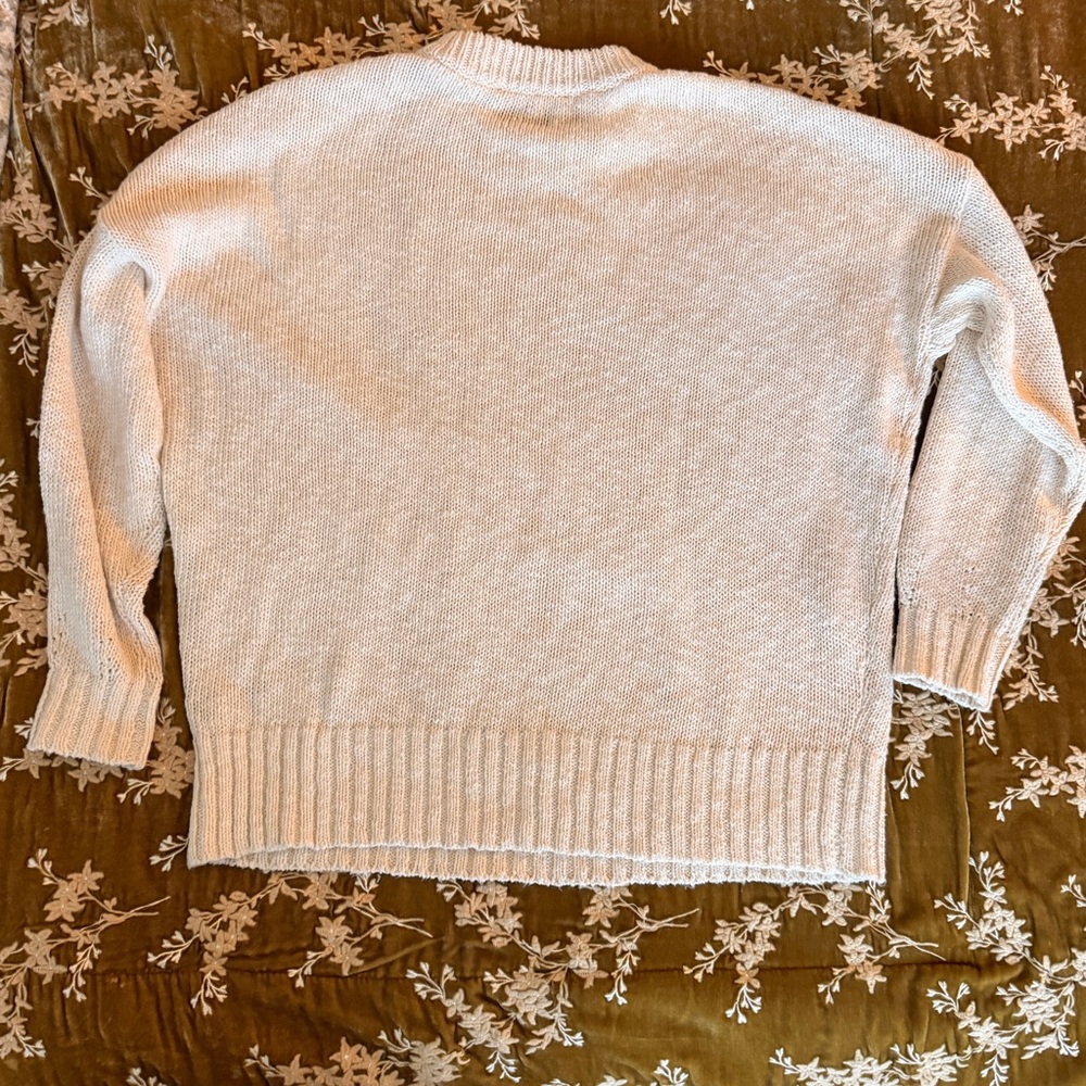 Jenny Kane Cocoon Cotton Knit Sweater-Cream Color - Picture 2 of 8